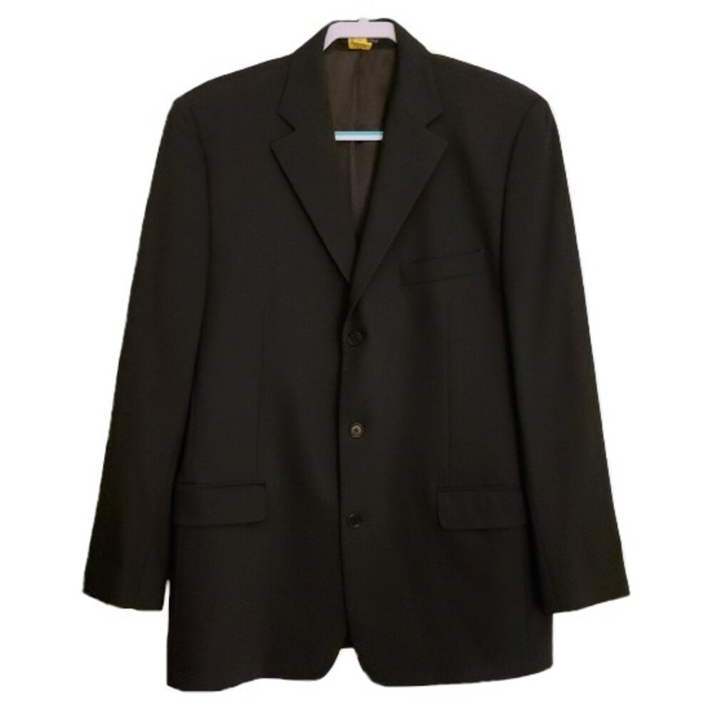 Roberto Villini Mens Wool Blend Blazer Jacket 42L Gray 3-Button SK Famous Brands